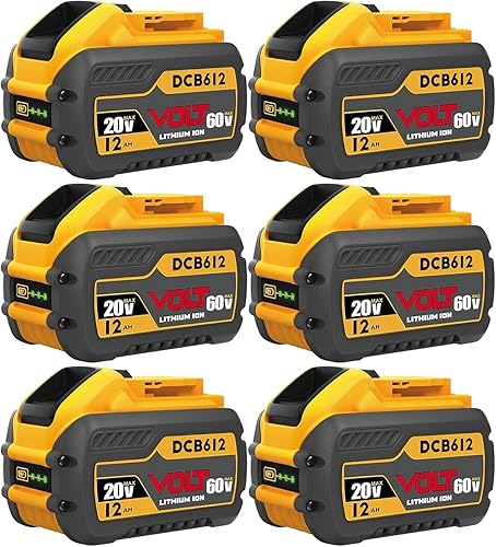 ROSMILA Batería de 60 V máx. 12 Ah, compatible con herramientas DeWalt de 20 V60 V, compatible con DCB612 DCB606 DCB609, tiempo de funcionamiento