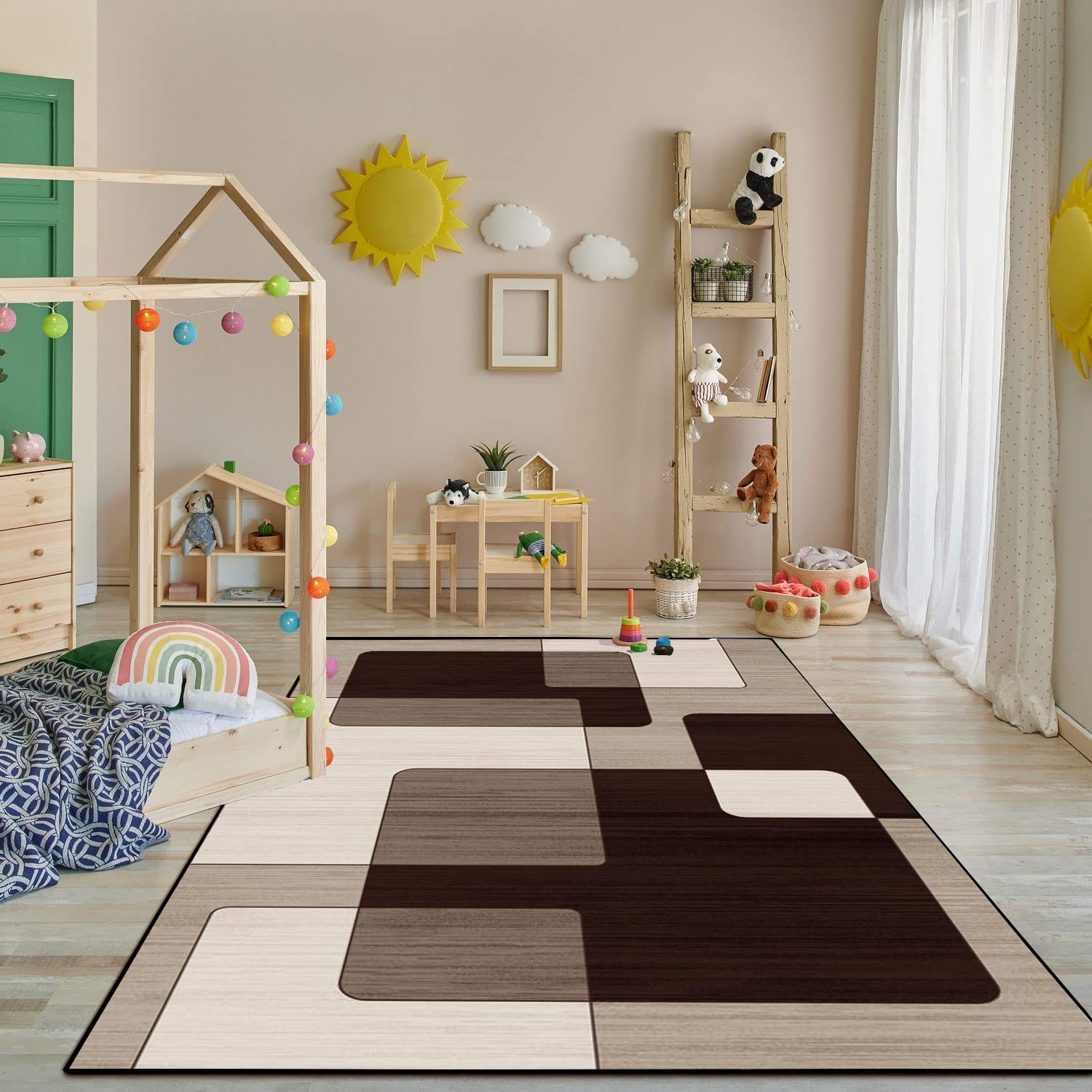 Générique Tapis Imitation Laine, Moelleux et Doux, Grand Tapis, antidérapant, pour Chambre à Coucher, Salle à Manger, Couloir - 40 x 100 cm