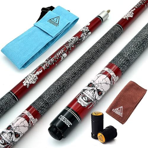 Miniatura 9 de CUESOUL Juego de taco de billar de arce de 58 pulgadas 19/20/21 oz 1/2 - Serie Rockin