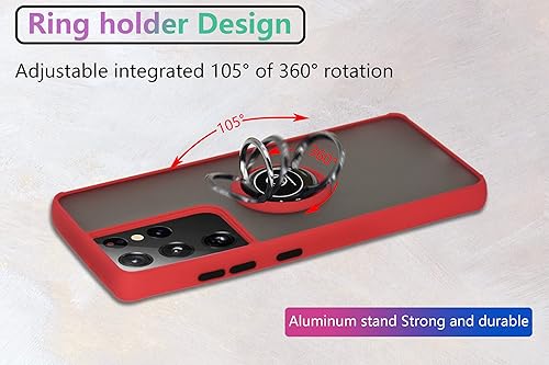 Miniatura 4 de Está especialmente diseñado para Samsung Galaxy S21 Ultra anticaídas, antihuellas, soporte de anillo giratorio de 360° integrado sólido y duradero,