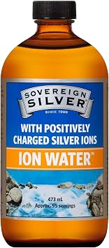 Sovereign Silver - Ion Water   99.99% Pure   Only 2 Ingredients   No Added Silver Compounds - Easily Absorbed & Utilised in The Body - Concentrated 10ppm - 473ml Bottle