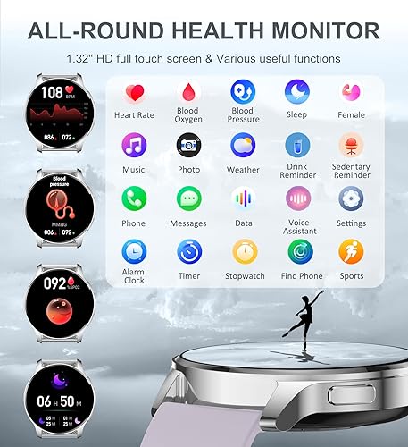 Miniatura 6 de Reloj inteligente para mujer responderhacer llamadas rastreador de fitness para teléfonos Android e iOS reloj inteligente impermeable con pantalla