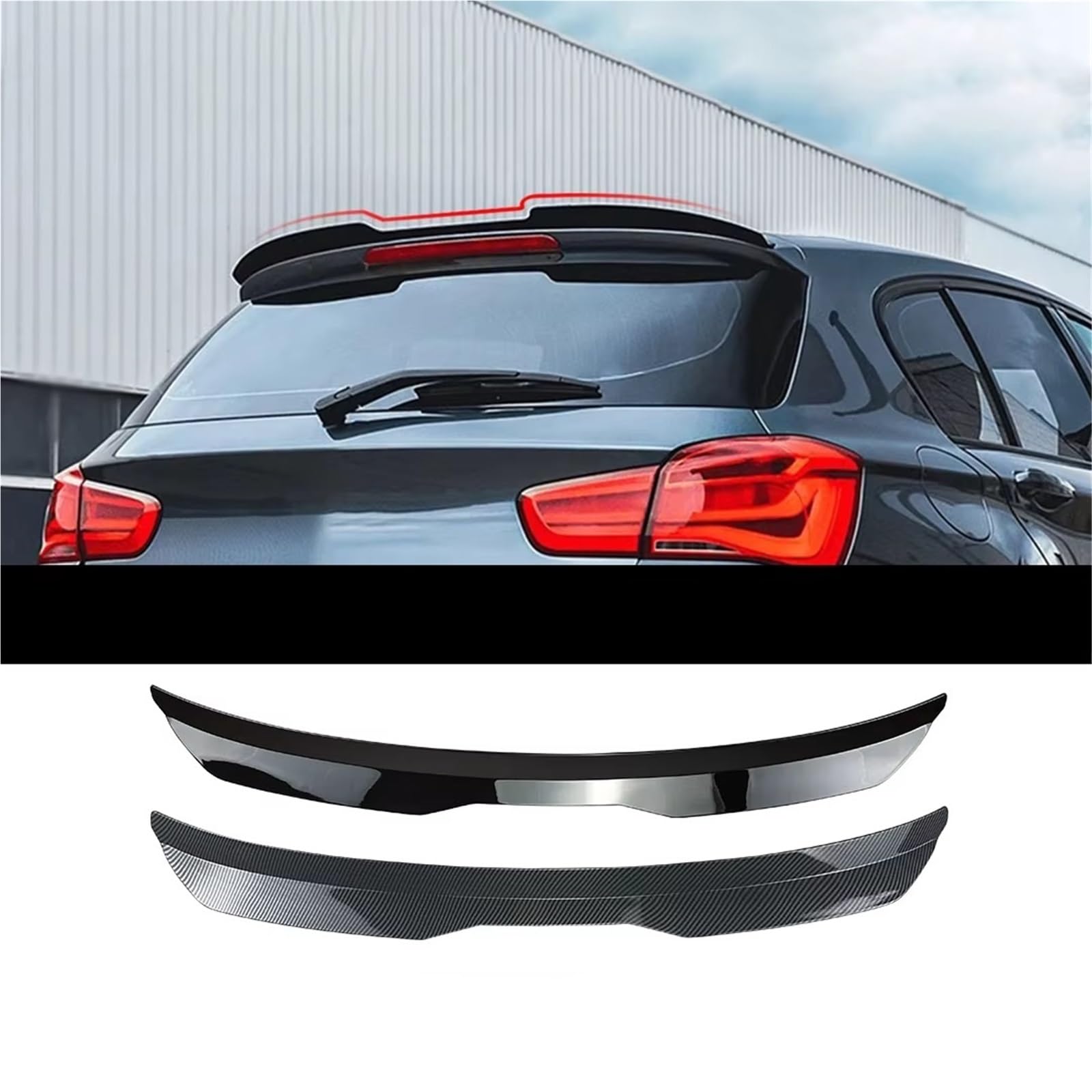 Spoiler Posteriore Per BMW Serie 1 Hatchback F20 F21 2012-2017 2018 2019 2020 Spoiler Posteriore Per Baule Spoiler Posteriore Per Tetto Sport Racing Alettone Posteriore(Gloss Black)