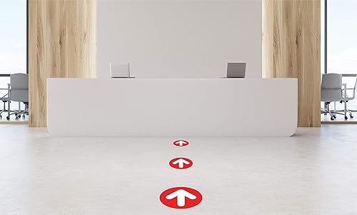 Miniatura 3 de Adhesivo de flecha de 9 pulgadas, letrero Covid-19 Social Distancing Directional Floor Decal (5 unidades)