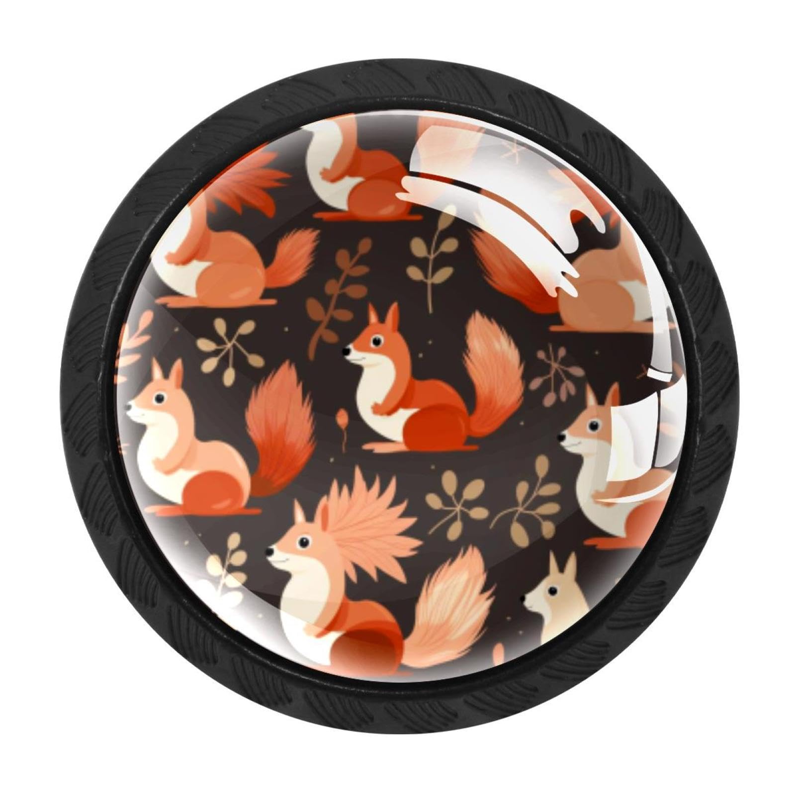 Chenzzzz Multicolored 08 4 Pack Cabinet Knobs Black Drawer Knobs Round Kitchen Cabinet Knobs Squirrel Cabinet Handles Hardware Dresser Knobs And Pulls For Bathroom Cabinets