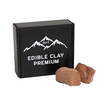 HITT Premium Edible Red Clay Earthy Flavor Crunchy Dirt Chunks for Eating, PICA Cravings and ASMR Food Content Creators Handpicked, Organic, Ready to Eat PICA Snack 3,5 oz /100 g