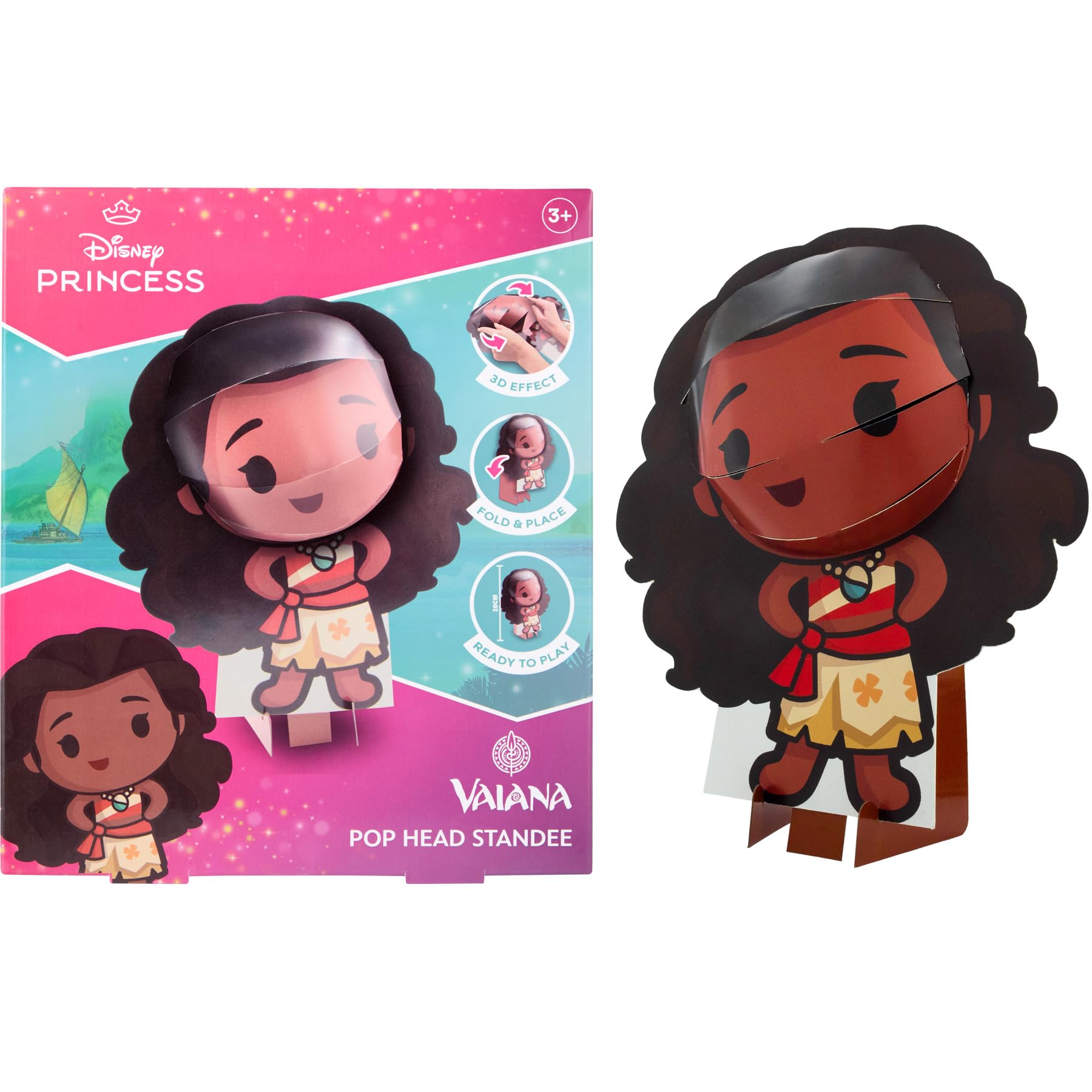 Disney Princess Vaiana Figure - 3D Pop Head 30 cm - Beauty and The Beast - Collectible Figure - Toy Gift Idea (VA24336)