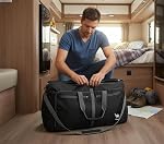 Bago Grand sac à bandoulière pour les femmes de voyage & Hommes. Durable Sacs de voyage pliables léger pour les femmes voyageuses. 80L Sacs à bandoulière pour sac de nuit avec compartiment de chaussures Collapsible Weekender Duffel
