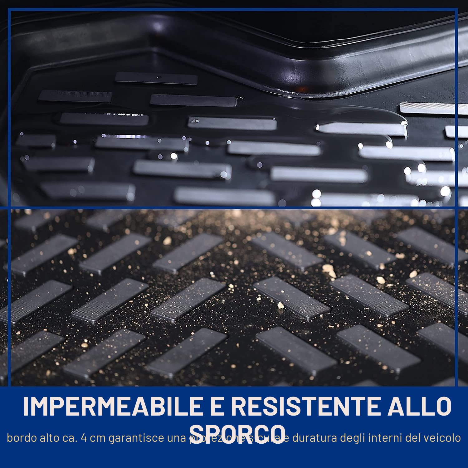 ELMASLINE 3D Tappetini Gomma e Vasca Baule per Volvo XC-40 elettrica ricaricabile 2020-2025 | Senza vano anteriore | XC40 con vano anteriore | Tappetini Auto | Vasca per il bagagliaio | Accessori auto