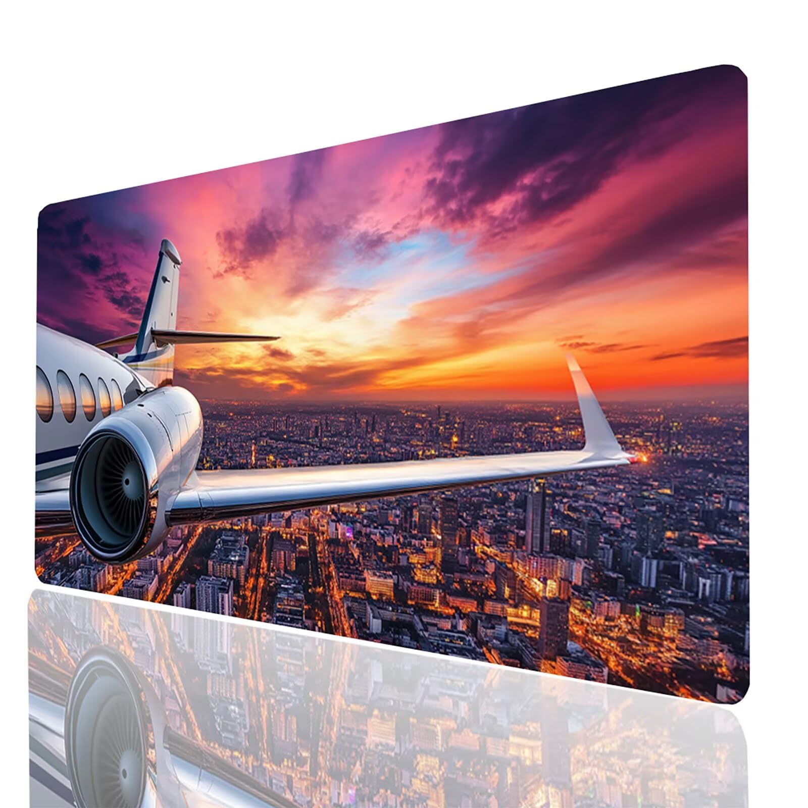 Tappetino Mouse Aereo Tappetino Mouse XXL 1600x800x3 mm Città Mousepad Impermeabile e Antiscivolo Cucire i Bordi, Accessori Gaming Mousepad per Pc Portatile Laptop Tastiera Wireless Regalo Model-08980