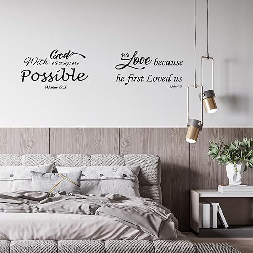 Miniatura 6 de 12 calcomanías de pared con versículos bíblicos, calcomanías de pared con cita inspiradora, calcomanías de pared motivacionales religiosas, despegar