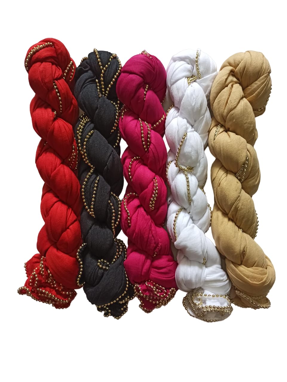 nakoda creation Cotton Blend Solid Dupatta For Women,Pack of 5_Moti Pack Of 5:-Red,Black,Rani,White,Beige-picture-16