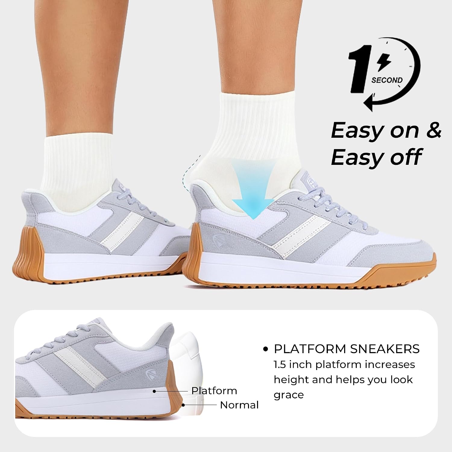 Women Wide Toe Box Arch Support Walking Sneakers Plantar Fasciitis