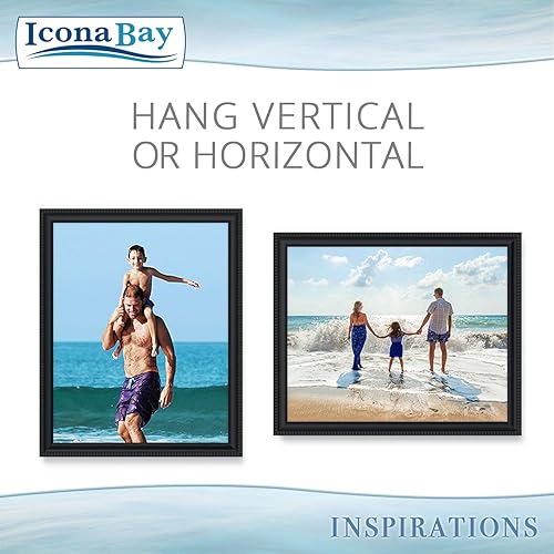Miniatura 7 de Icona Bay Juego de marcos de fotos negros combinados, 10 unidades (cinco de 4 x 6, tres de 5 x 7, dos de 8 x 10), colección Inspirations para