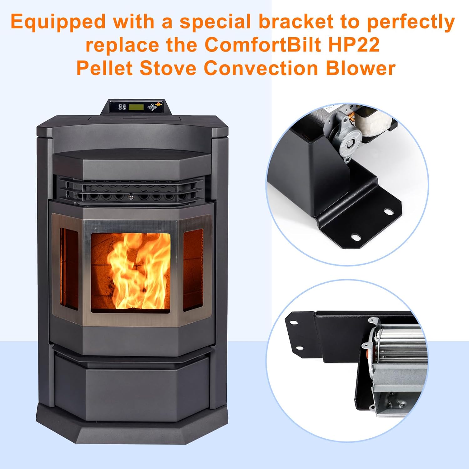 Criditpid Convection Blower Fan Motor Replacement for ComfortBilt HP22 Pellet Stove.