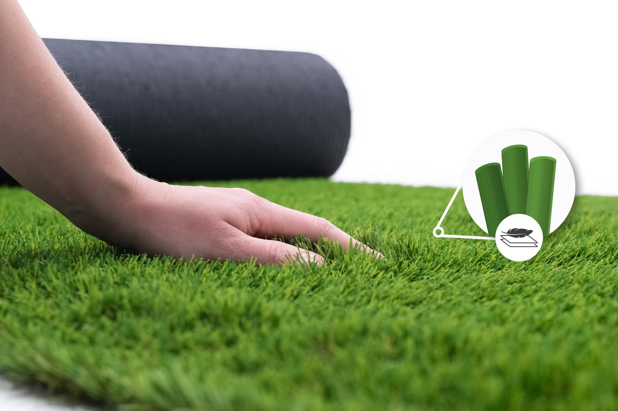 Casanoov Gazon Synthétique PELMO 40mm 1 m x 8 m 8 m² Vert Naturel PE PP Haute Qualité Terrasse Balcon Jardin Piscine sans Entretien Résistant UV Chlore Anti Arrachement Densité Renforcée