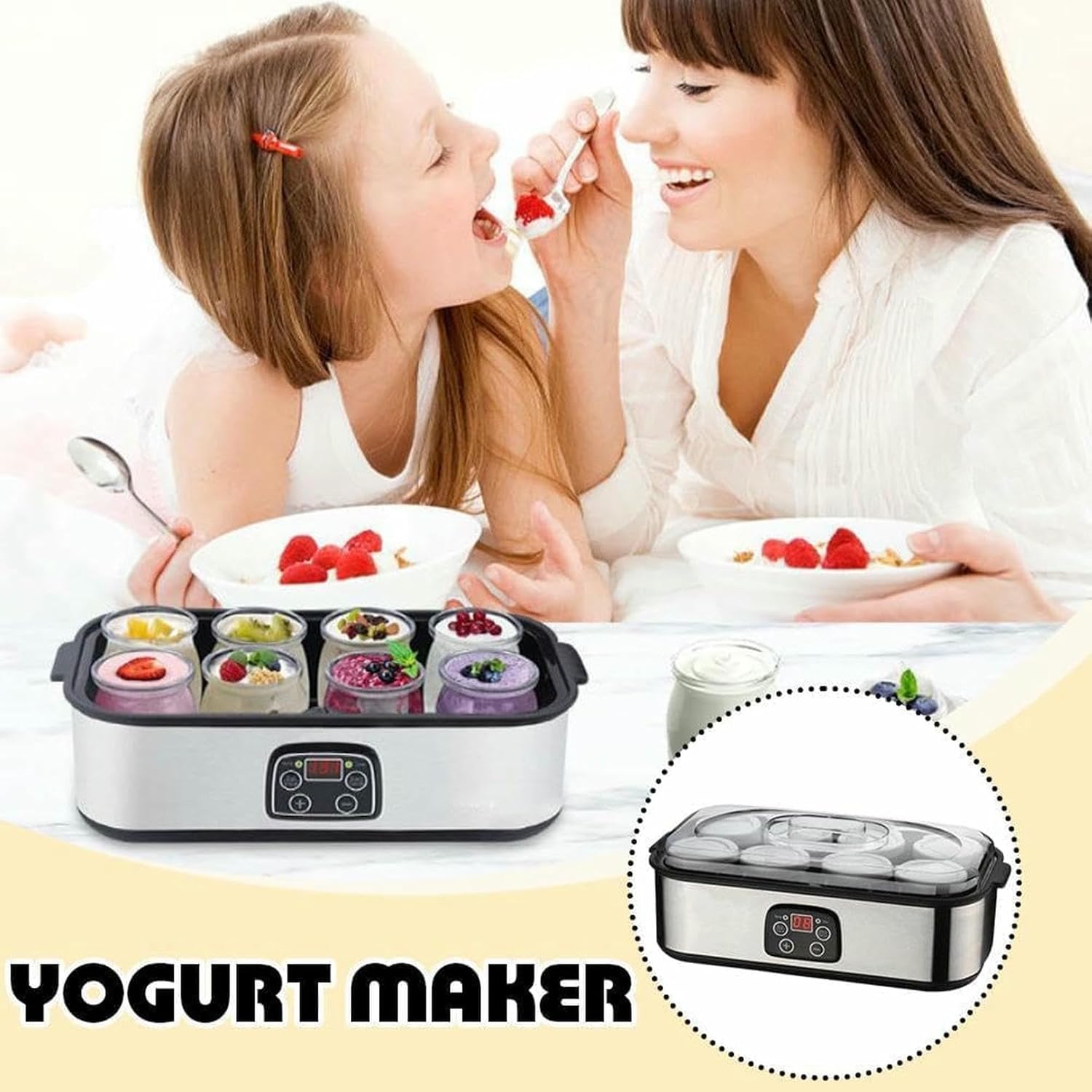 1400ml Automatic Yogurt Maker Machine, Probiotic Yogurt Maker, Multi-Function Electric Yogurt Machine,for Organic Yogurt