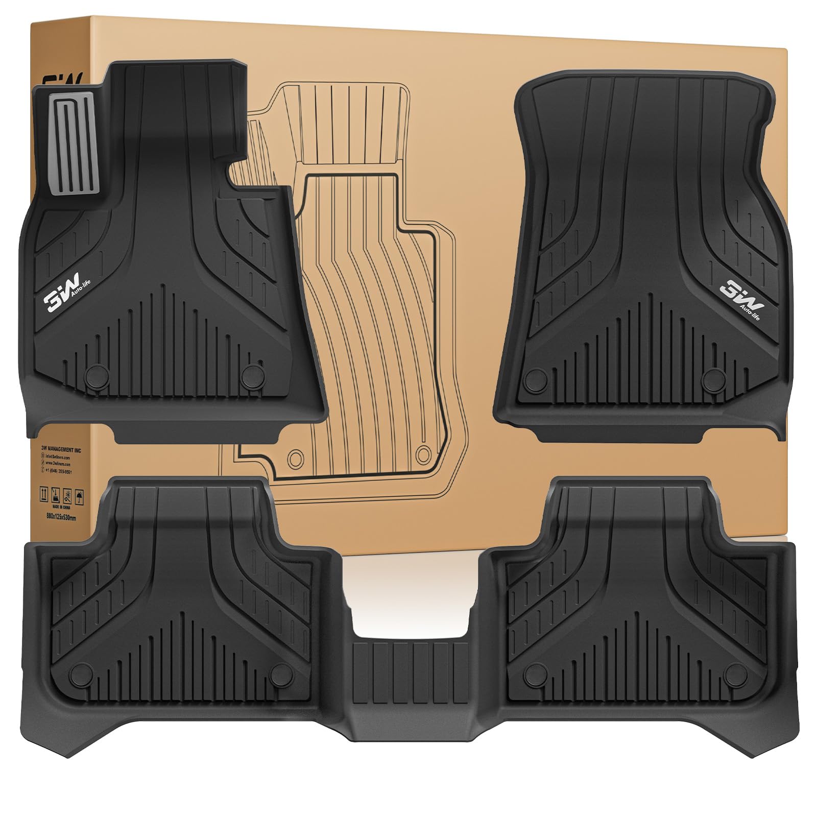 3W Tappetini Compatibile con BMW X3 G45 2025-2026, Facili da pulire Tappetino Antiscivolo per Impermeabili a Copertura Completa Set Adatto a BMW X3, tutte le stagioni Tappeti Auto su Misura in Thorex™