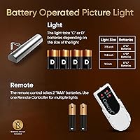 Vista 4 de Concepdesigns Luz para Cuadros, Luz para Cuadros a Batería, Luces para Cuadros Inalámbricas Regulables para Pared, Luz de Arte, Luz de Biblioteca a