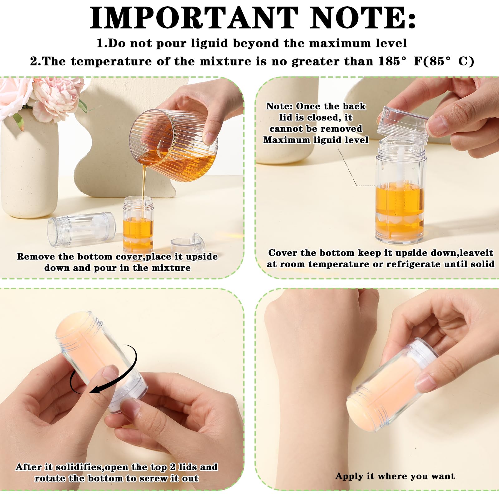 30 contenitori vuoti per deodoranti, in plastica, ricaricabili, per burrocacao fai da te, rossetto, pastelli (30 ml, trasparente)