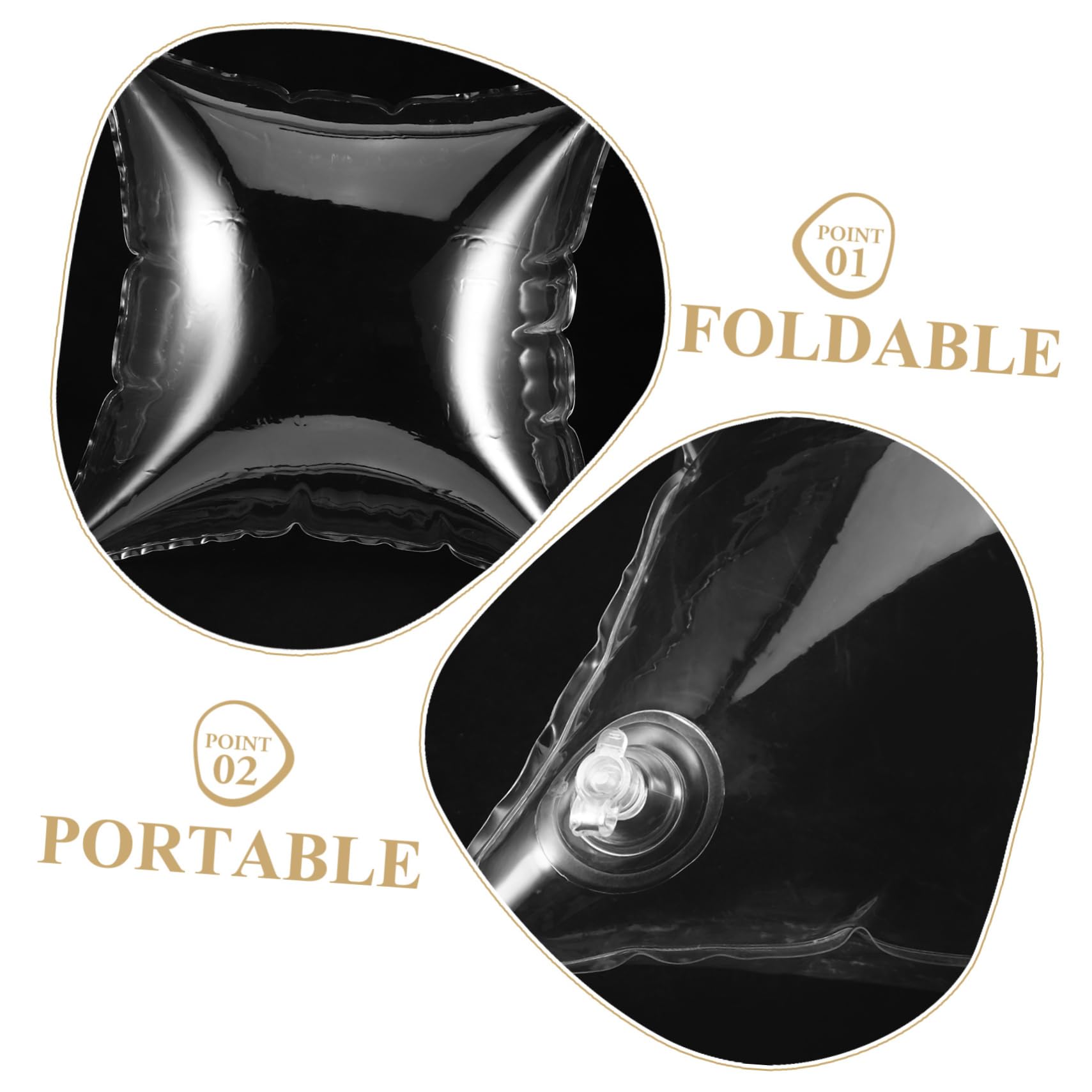 TOPBATHY 3 Pièces Oreiller Gonflable Oreiller De Camping Gonflable De Remplissage d'air Pliable Coussins pour Canapé Lit s Transparent Insert Équipement