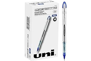 Uniball Vision Elite Blue Black Pens 12 Pack – Smooth-Writing Rollerball Pen...