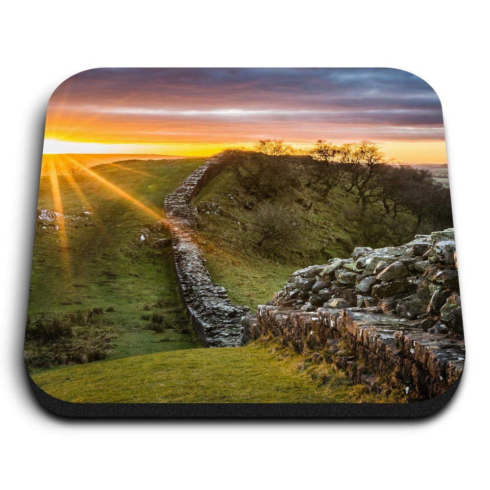 Destination Vinyl Ltd Multicolor 1 X Square Mdf Fridge Magnet - Historic Hadrian's Wall Uk 3335