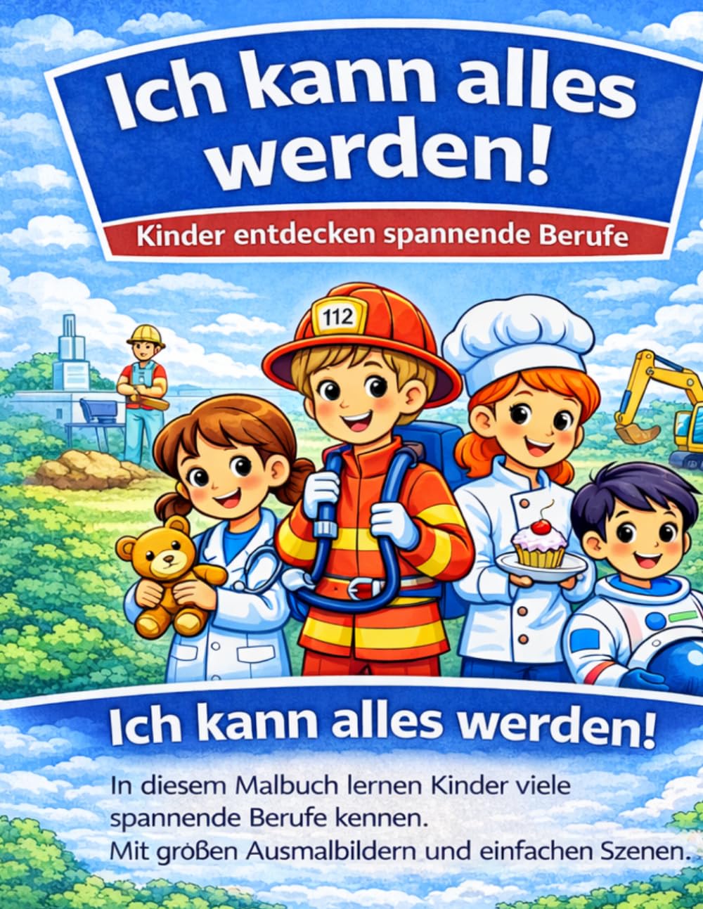 Berufe Malbuch für Kinder: Ich kann alles werden! – 30 spannende Berufe zum Ausmalen für Mädchen und Jungen ab 4–8 Jahren