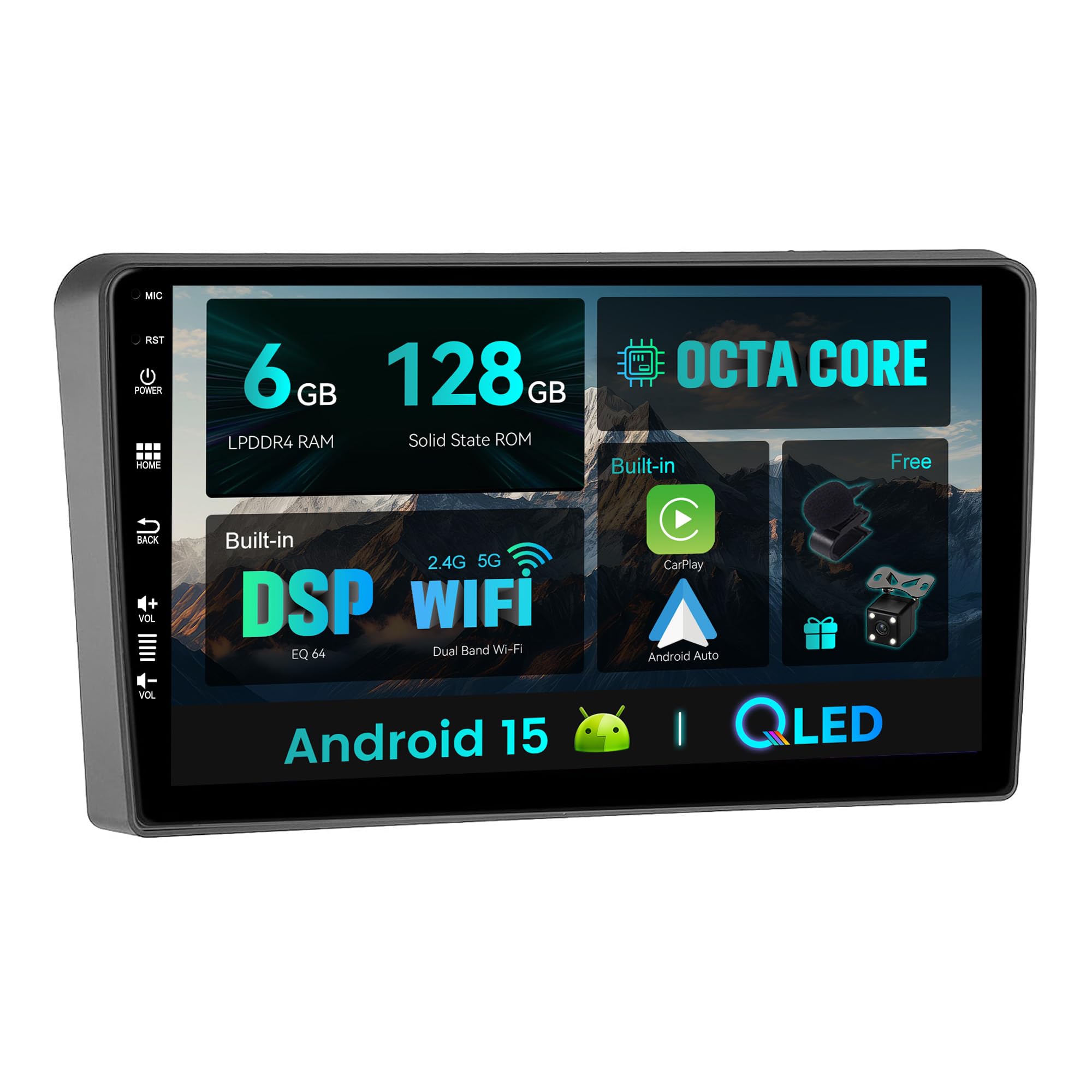 Autoradio Android 15 para Audi A3 con pantalla IPS de 9 pulgadas y CarPlay inalámbrico 7