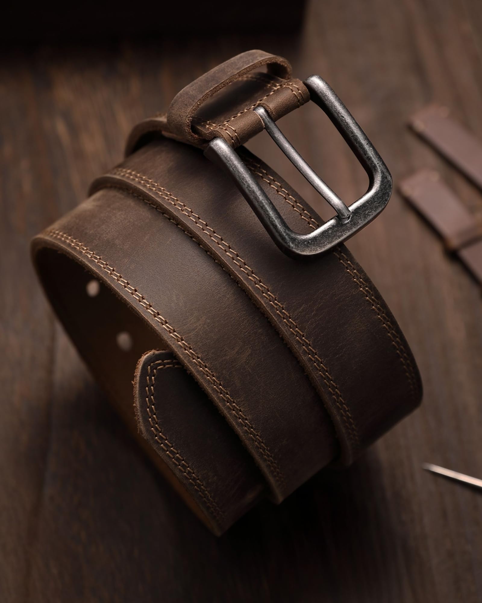CHAOREN CHAOREN Mens Belts Leather - 35mm Genuine Leather Belts for Men - Ideal Match for Casual Jeans in use