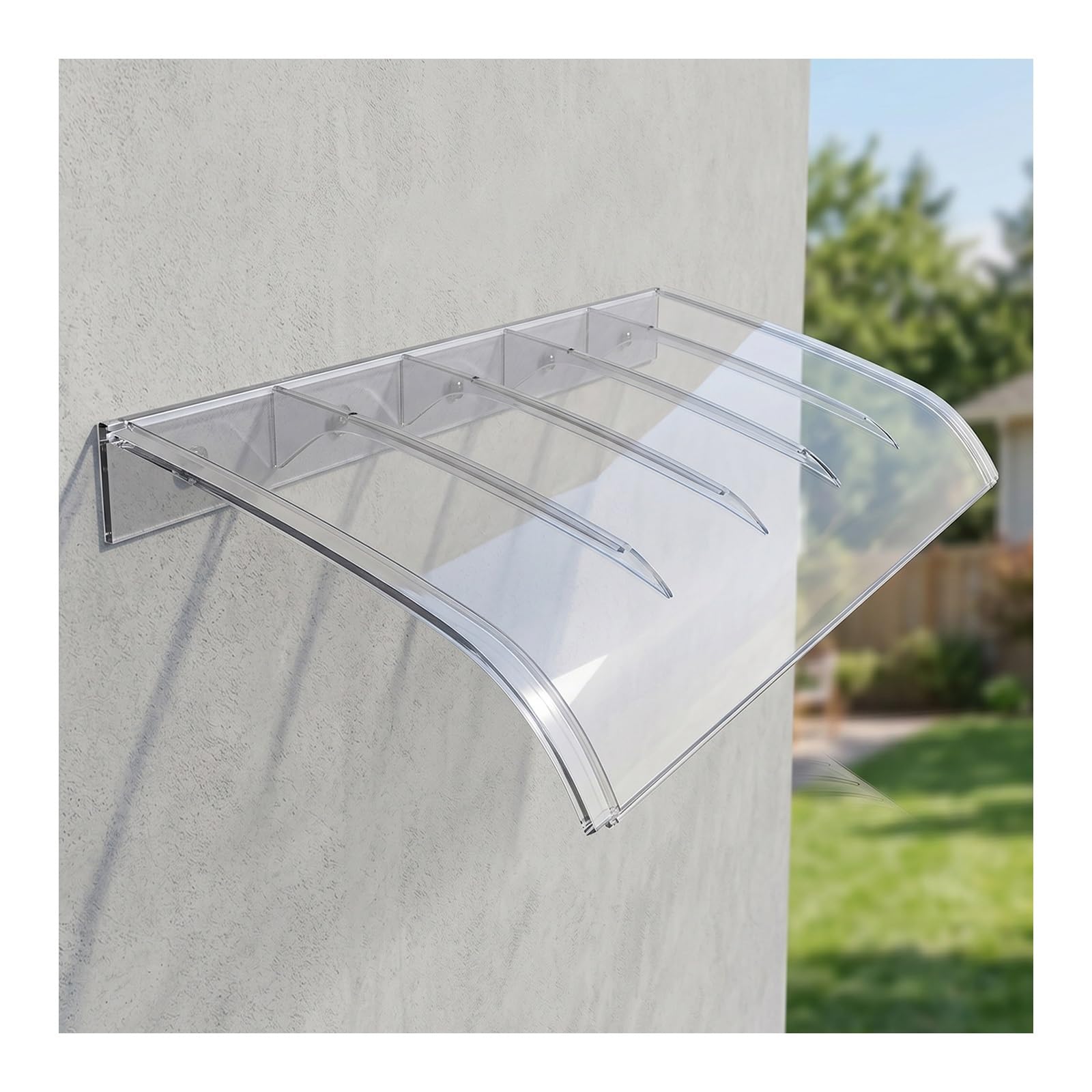 Zhengqian One Color Invisible Rain Shelter Cover,Spliced Outdoor Overhang Canopy,Uv/Rain/Snow Protection,Invisible Window Rain Shelter, For Porch, Patio, Window, Easy Assembly(W55*L230cm/W 21.6*L90.5in)