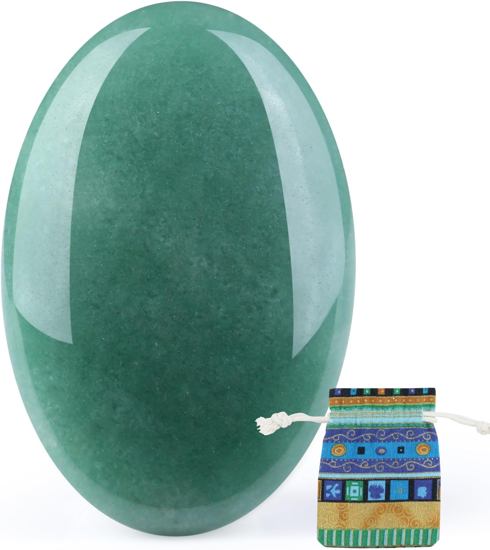 QINJIEJIE 2.4" Green Aventurine Crystal Stone Natural Gemstones Polished Palm Stone Healing Crystals 1PCS Worry Stone Energy Balancing Anxiety Stress Relief Meditation Protection Gifts for Women Men