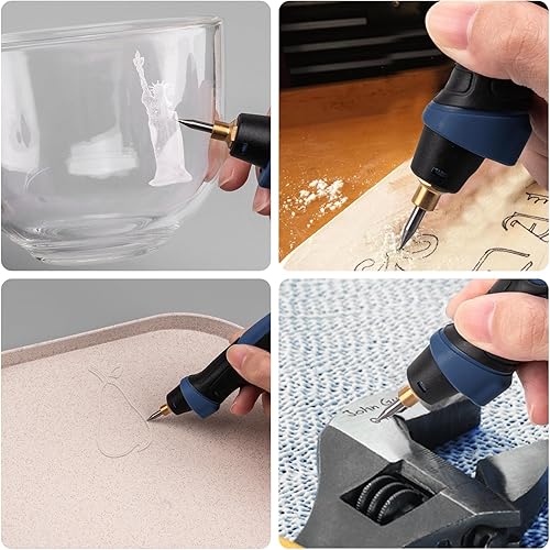 Miniatura 7 de Bolígrafo de grabado de 25 W, herramienta de grabado de potencia de 6 velocidades, bolígrafo grabador de mano con brocas de acero de carburo de