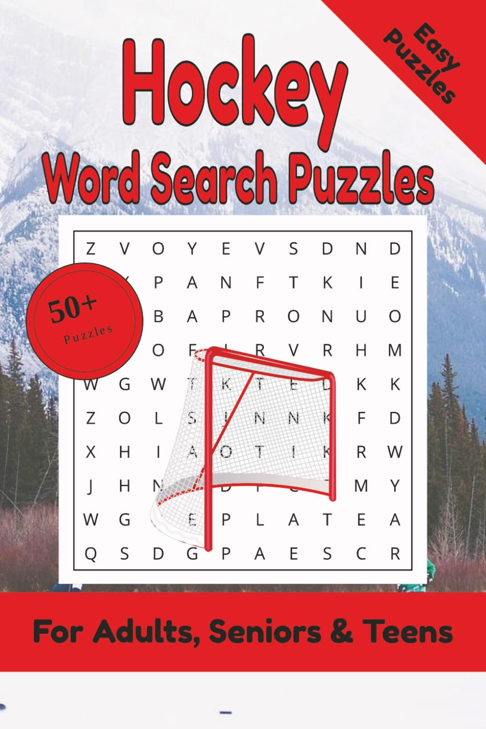Hockey Word Search Puzzle: 50+ Puzzles Word Search Easy to Read about Hockey and More | 6x9 inches, 110 pages | Gift for Hockey & Sports Lover