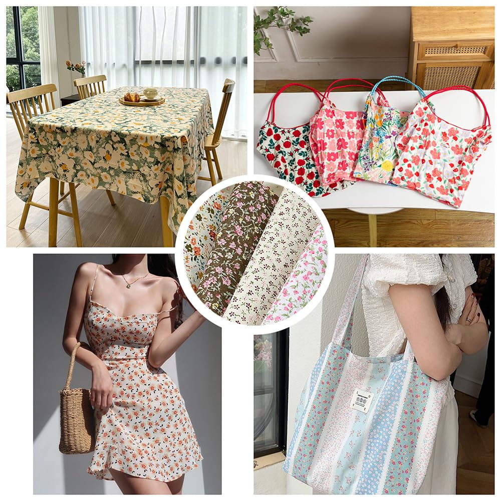 Tkanina bawełniana, z nadrukiem kwiatowym, towar sprzedawany na metry, twill z nadrukiem, 100% bawełna, materiał do szycia, kwiaty, rośliny, materiał odzieżowy, materiał dekoracyjny do