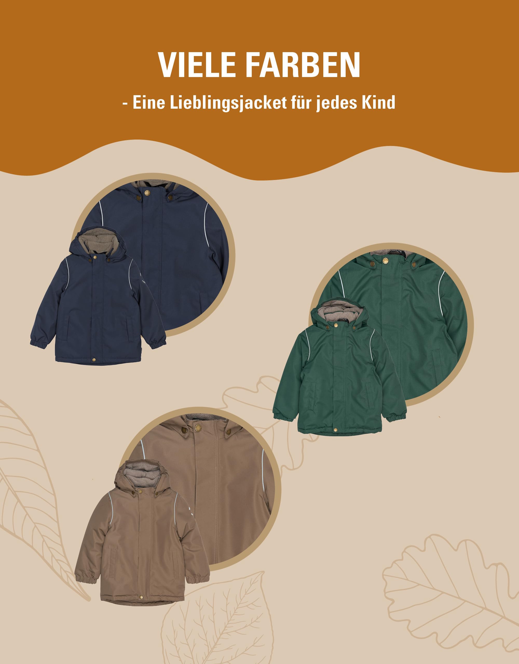 Mikk-line Winterjacke Kinder, Warme und wasserdichte jacke | Wasserdicht 20.000 mm, getapte Nähte, atmungsaktiv 5.000 g/m², 3M-Reflexe, abnehmbare Kapuze, YKK-Reißverschluss, OEKO-TEX