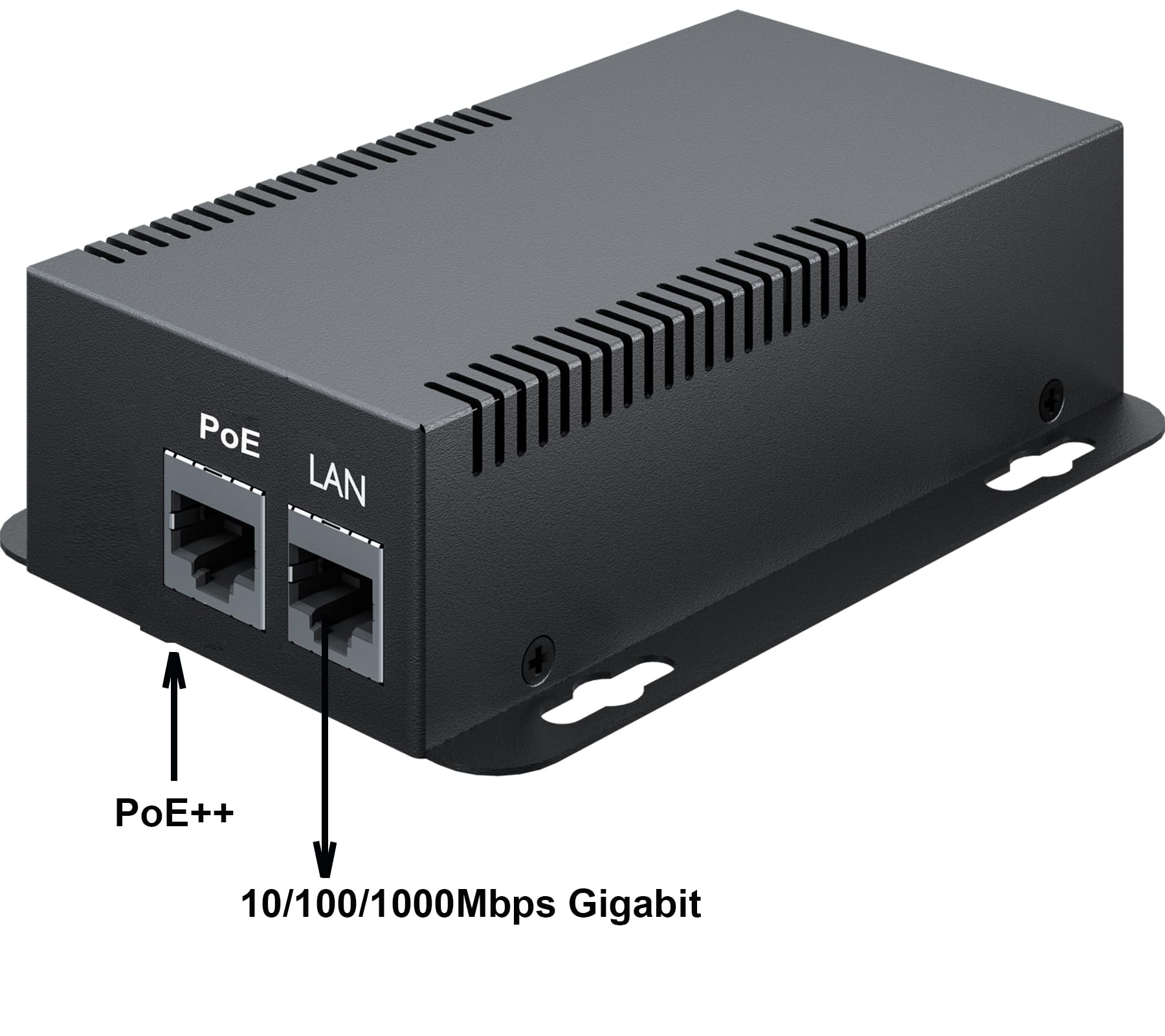 PROCET Gigabit PoE Splitter Adaptateur 12 V/5,95 A 71,4 W 802.3 BT PoE Network et électrique Ethernet séparateur pour non-PoE haute puissance stations de base, ADSL Modem, caméras réseau,