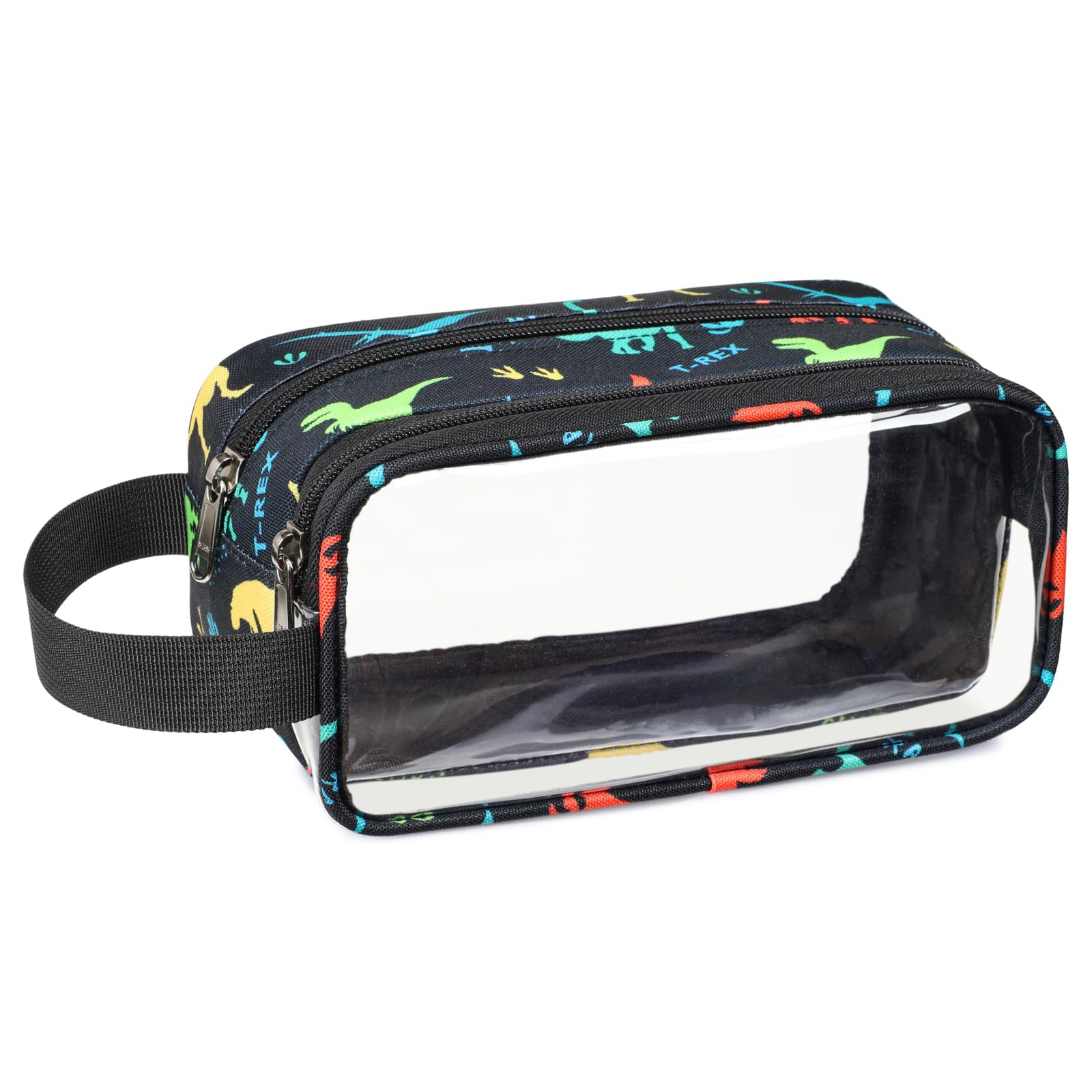 Bagseri Clear Pencil Pouch for Kids, Large Capacity Boys Pencil Case with Handle, Water Resistant Transparent Zipper Bag for School Supplies, Markers