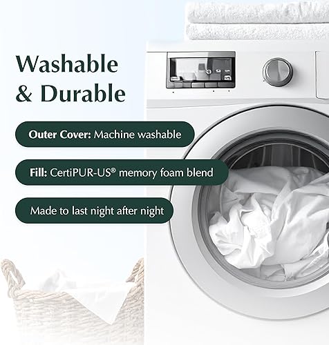 Miniatura 5 de Buffy Cloud Cooling Pillow - Almohada de espuma ajustable de 2 generación, hielo frío toda la noche, certificado CertiPUR-US, funda lavable, tamaños