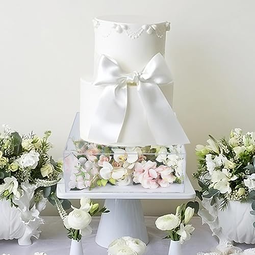 Miniatura 8 de 2 soportes de acrílico transparente para tartas con luces LED, soporte para tartas, estante para tartas, estante cuadrado para tartas, para bodas,