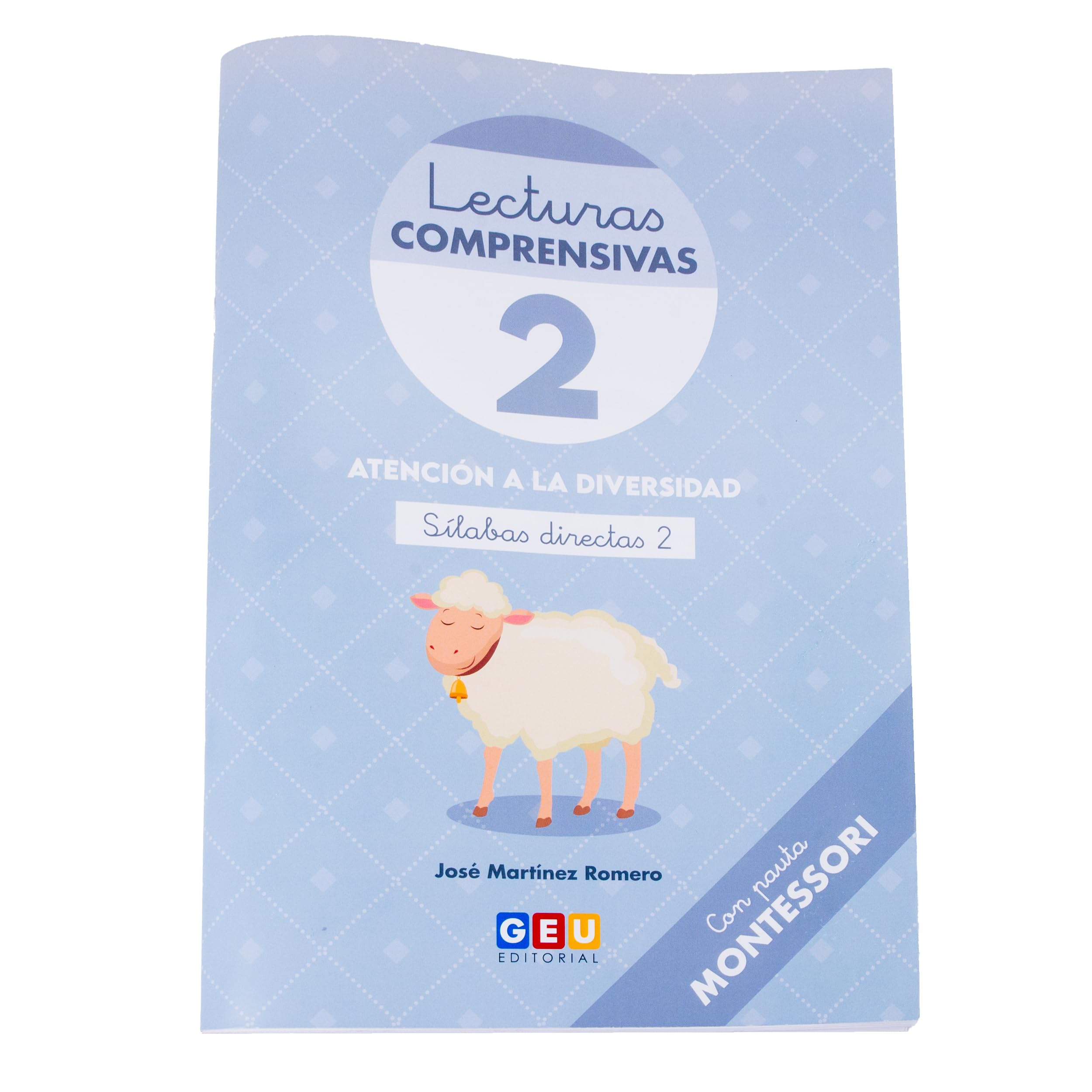 Editorial GEU. Lecturas comprensivas 2. Libro para aprender a leer con comprensión lectora. Sílabas directas. Con pauta MONTESSORI. Educación infantil.