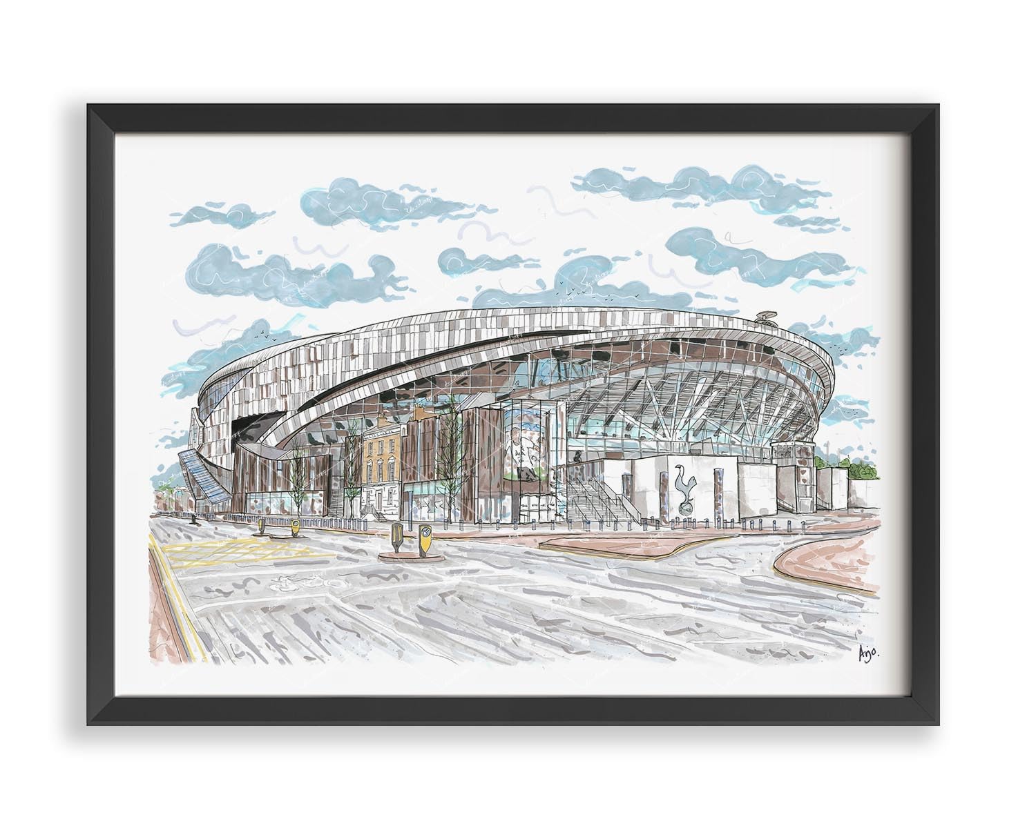 Tottenham Hotspur - Stadium Art - Spurs - The Lilywhites - Print - Wall Art - Premier League - Football Art - Footy Fans - Hand drawn artwork - UK based artist