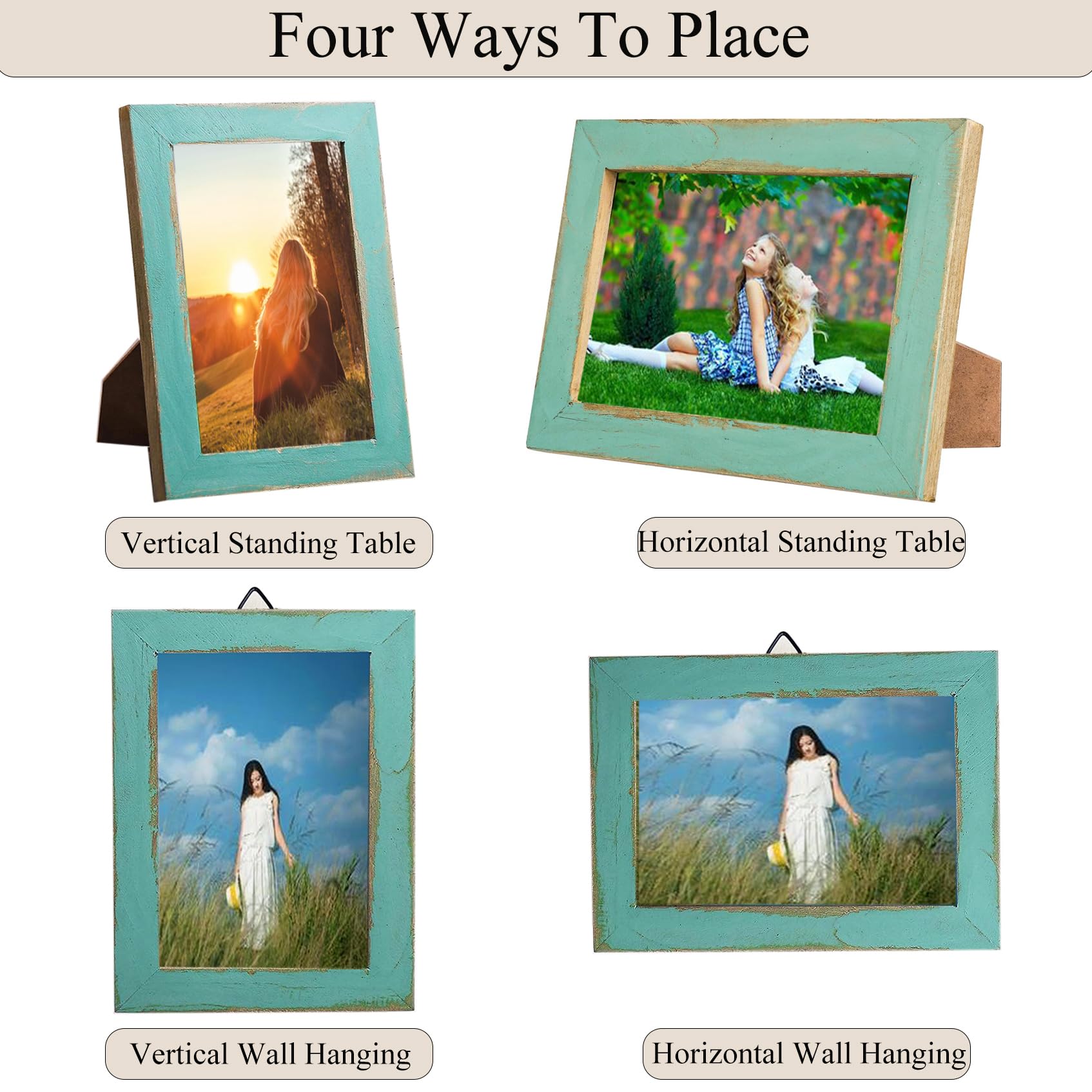 Giverny Cornice per foto 35 x 61 cm, colore nero, 1 pezzo, cornice panoramica in legno per montaggio a parete, stile semplice e classico, adatta per decorare case, uffici, hotel