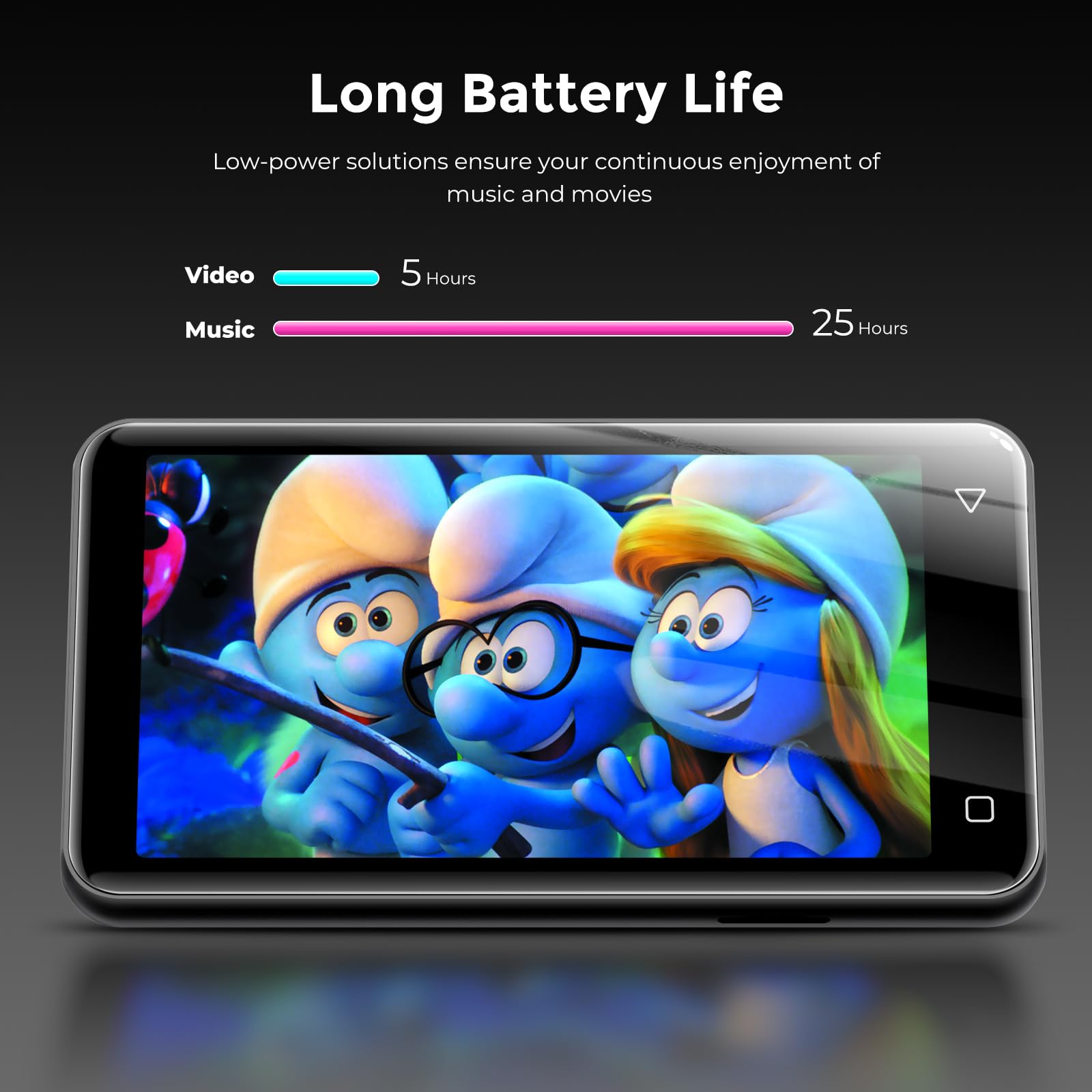 Innioasis 80 GB Reproductor MP3 con Bluetooth y WiFi, Reproductor de música Mp3 y Mp4 ave Spotify, Kids, Tidal, Deezer, Reproductor de vídeo con pantalla táctil de 4 pulgadas, 1080 P(negro)