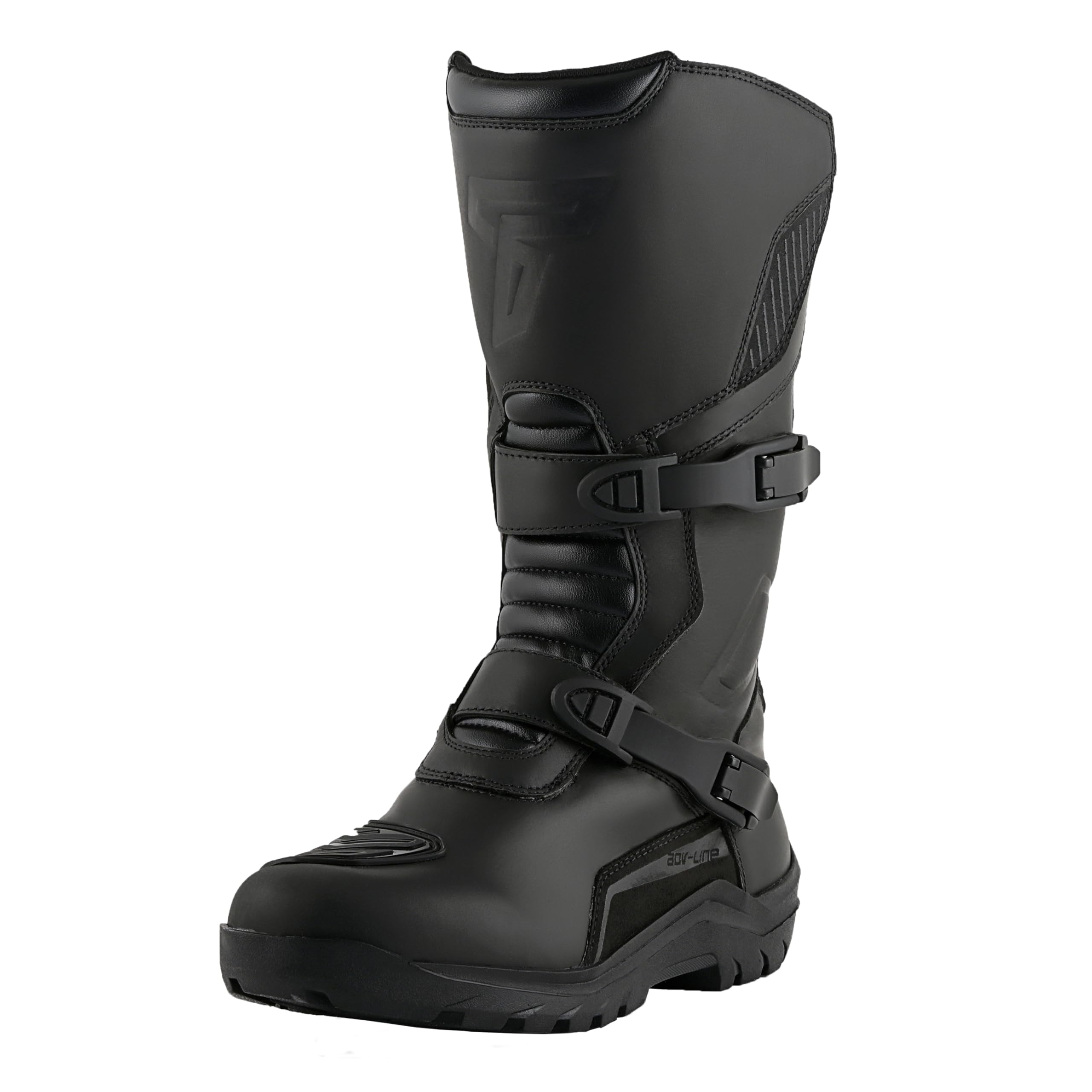 Texpeed Stivali in Pelle Uomo Da Moto - Adventure 100% Scarpe Da Moto Impermeabili A Taglio Lungo Approvate CE Per Touring Cruiser - Nero - EU 43