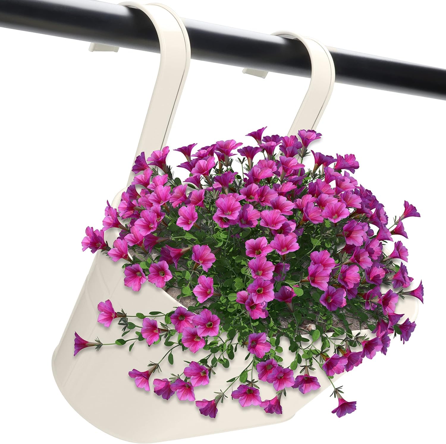 BSTMOME 4 Pack Hanging Flower Pots, Garden Pots Balcony Planters - Image 3