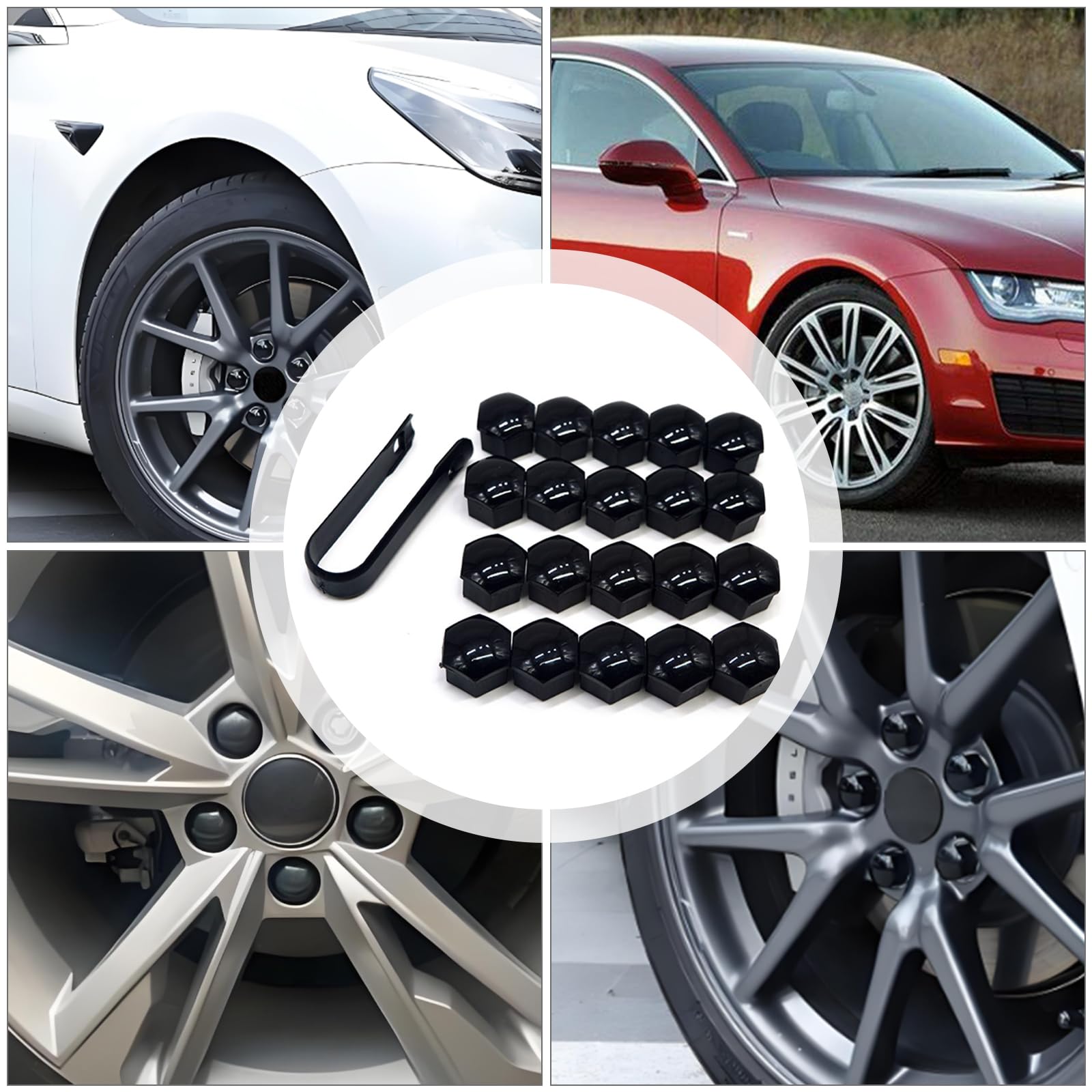 20 Pièces Cache Ecrou, Pour Tesla Model Y 2020 Boulon Ecrou Couvre