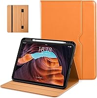 Vista 10 de DTTO Funda para iPad (A16) de 11ª generación de 11 pulgadas 2025, funda para iPad de 10.9 pulgadas 2022, funda de cuero prémium con soporte para Rojo
