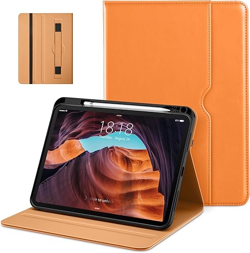 Miniatura 10 de DTTO Funda para iPad (A16) de 11ª generación de 11 pulgadas 2025, funda para iPad de 10.9 pulgadas 2022, funda de cuero prémium con soporte para Rojo