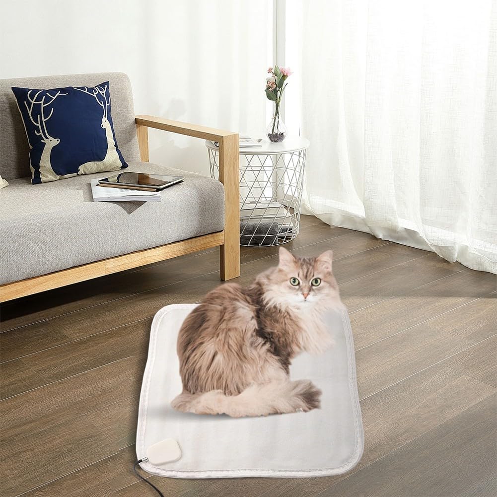 Tappetino riscaldante per animali domestici, a energia solare, coperta riscaldante elettrica per cani, tappetino caldo con temperatura regolabile, per uso in inverno, interno ed esterno (grigio)